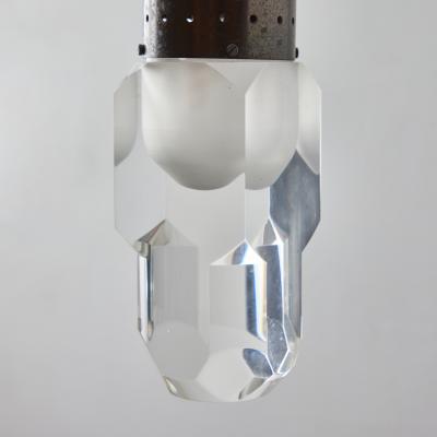  Stilnovo 1960s Faceted Diffuser Pendant Lamp Attributed to Stilnovo