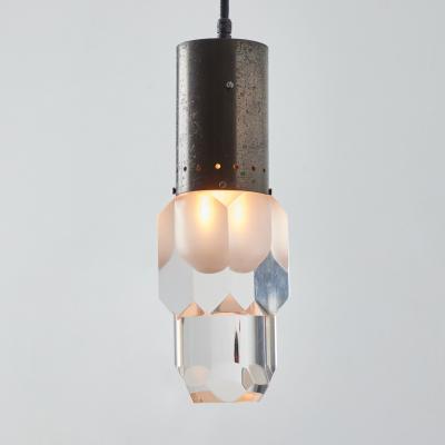  Stilnovo 1960s Faceted Diffuser Pendant Lamp Attributed to Stilnovo