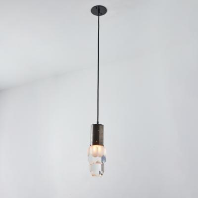  Stilnovo 1960s Faceted Diffuser Pendant Lamp Attributed to Stilnovo