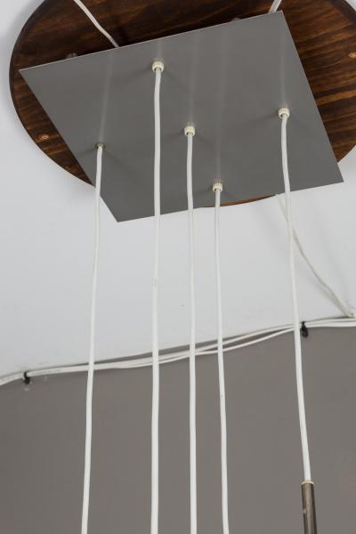  Stilnovo 1960s Five Globe Chandelier Attributed to Stilnovo