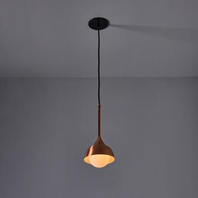  Stilnovo 1960s Glass and Copper Pendant Attributed to Stilnovo