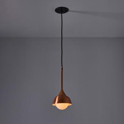  Stilnovo 1960s Glass and Copper Pendant Attributed to Stilnovo