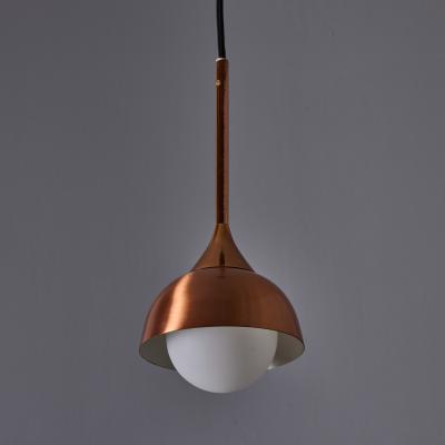  Stilnovo 1960s Glass and Copper Pendant Attributed to Stilnovo