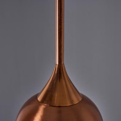  Stilnovo 1960s Glass and Copper Pendant Attributed to Stilnovo