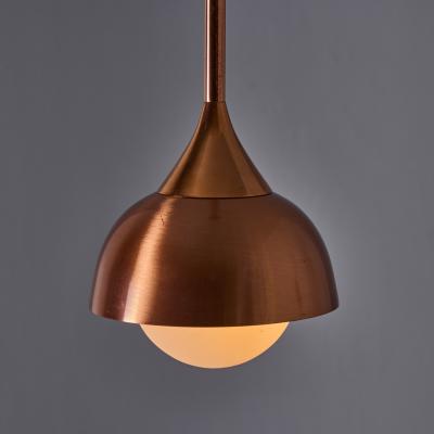  Stilnovo 1960s Glass and Copper Pendant Attributed to Stilnovo