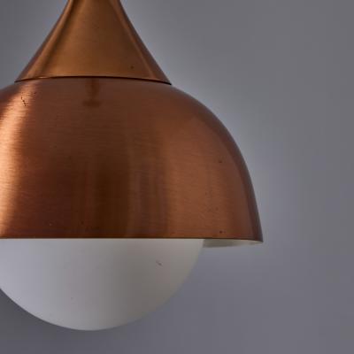  Stilnovo 1960s Glass and Copper Pendant Attributed to Stilnovo