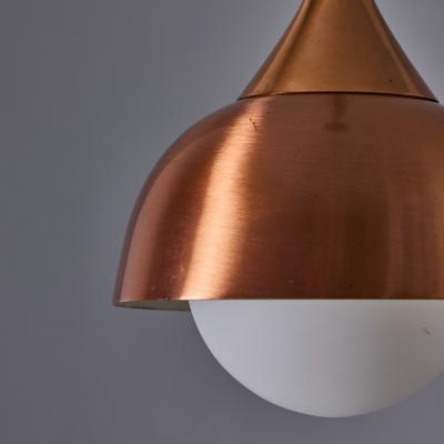  Stilnovo 1960s Glass and Copper Pendant Attributed to Stilnovo