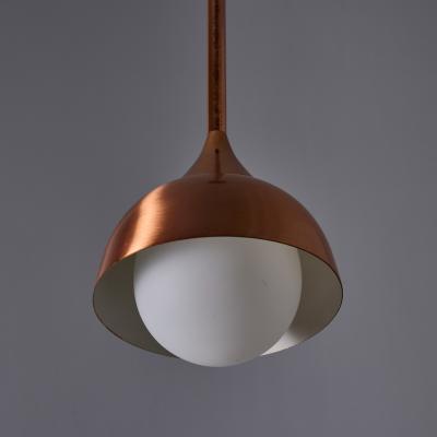  Stilnovo 1960s Glass and Copper Pendant Attributed to Stilnovo