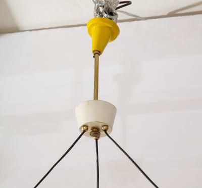  Stilnovo 1960s Mid Century Modern Brass And Glass Italian Chandelier