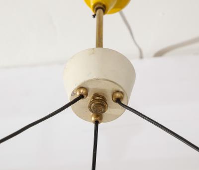  Stilnovo 1960s Mid Century Modern Brass And Glass Italian Chandelier