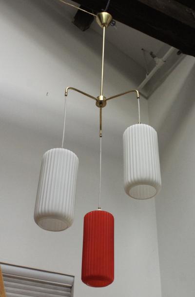  Stilnovo 1960s Mid Century Modern Cascade Italian Pendant Attributed To Stilnovo