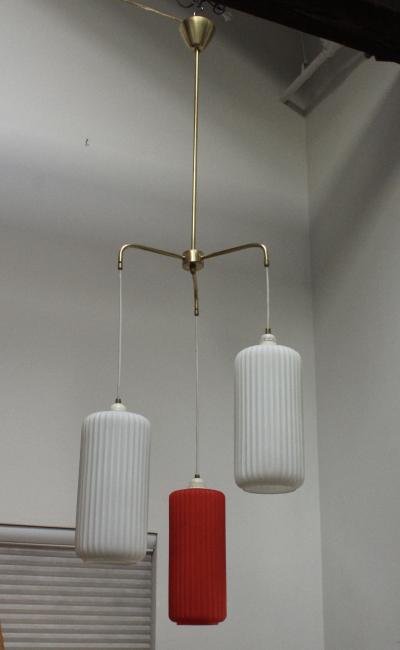  Stilnovo 1960s Mid Century Modern Cascade Italian Pendant Attributed To Stilnovo