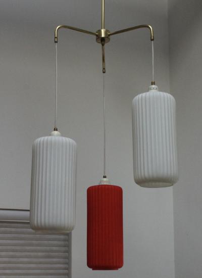  Stilnovo 1960s Mid Century Modern Cascade Italian Pendant Attributed To Stilnovo