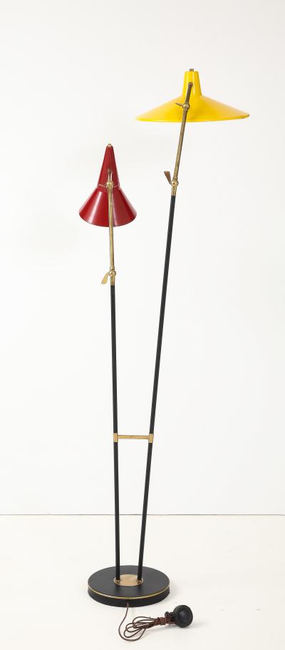  Stilnovo 1960s Mid Century Modern Two Arm Italian Floor Lamp Stilnovo Style
