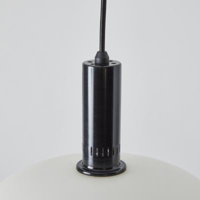  Stilnovo 1960s Opaline Glass and Metal Pendant Attributed to Stilnovo