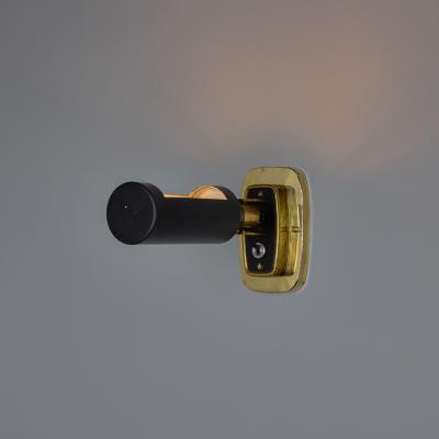  Stilnovo 1960s Stilnovo Model 2134 Articulating Brass and Metal Wall Lamps