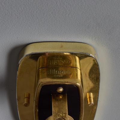  Stilnovo 1960s Stilnovo Model 2134 Articulating Brass and Metal Wall Lamps
