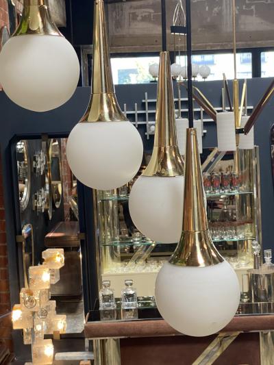  Stilnovo 1970s Mid Century Cascade Chandelier Attributed to Stilnovo