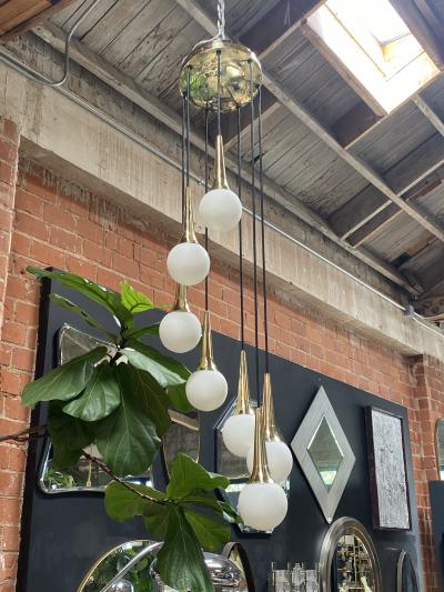  Stilnovo 1970s Mid Century Cascade Chandelier Attributed to Stilnovo