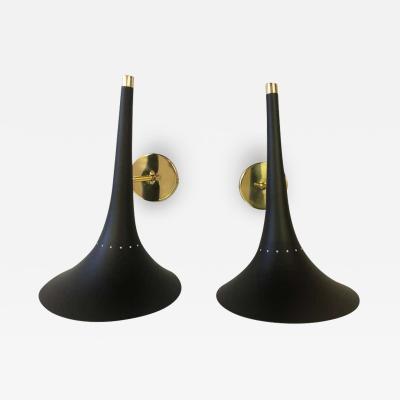 Stilnovo 2 Pairs of Italian Mid Century Modern Sconces Attributed to Stilnovo