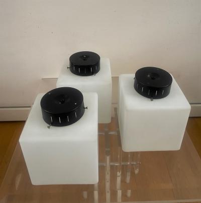  Stilnovo 3 Square Glass Flush Mount Wall Lights
