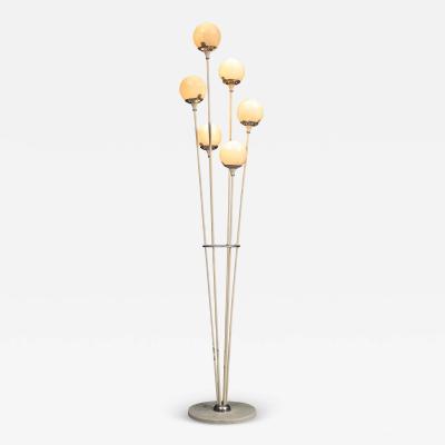  Stilnovo Alberello Floor Lamp in Carrara Marble and lacquered Metal Italy 1960s