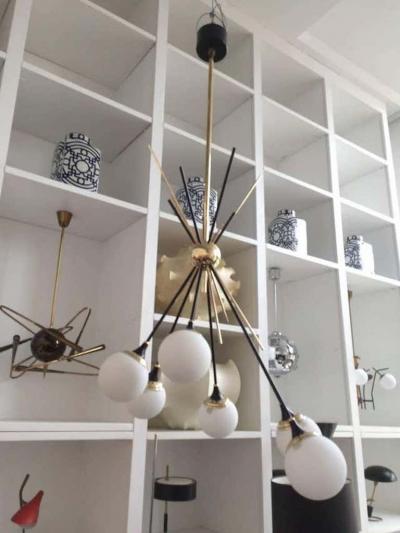  Stilnovo Brass Chandelier