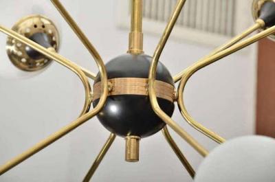  Stilnovo Brass Orbiter Chandelier