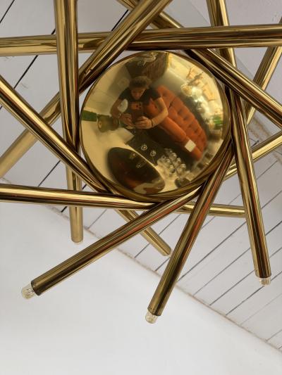  Stilnovo Brass Sputnik Fireworks Chandelier Italy 1960s
