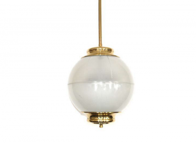  Stilnovo Brass and Glass Pendant by Stilnovo