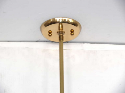  Stilnovo Brass and Glass Pendant by Stilnovo