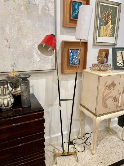  Stilnovo Early Stilnovo Double Cone Floor Lamp Original Label 