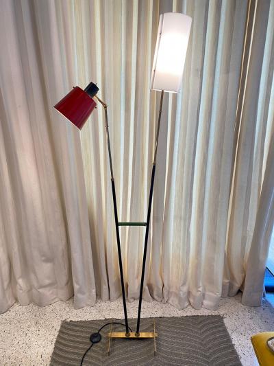  Stilnovo Early Stilnovo Double Cone Floor Lamp Original Label 