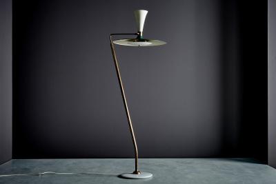  Stilnovo Elegant Floorlamp in the Manner of Stilnovo with white Marble Base