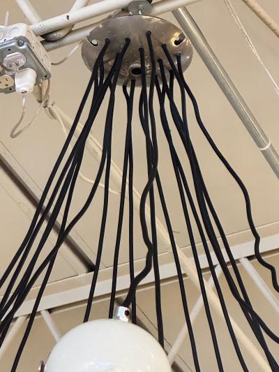  Stilnovo Extremely Rare Stilnovo Articulating Globe 18 Light Chandelier