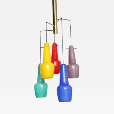  Stilnovo Five Light Chandelier by Stilnovo Made in Italy