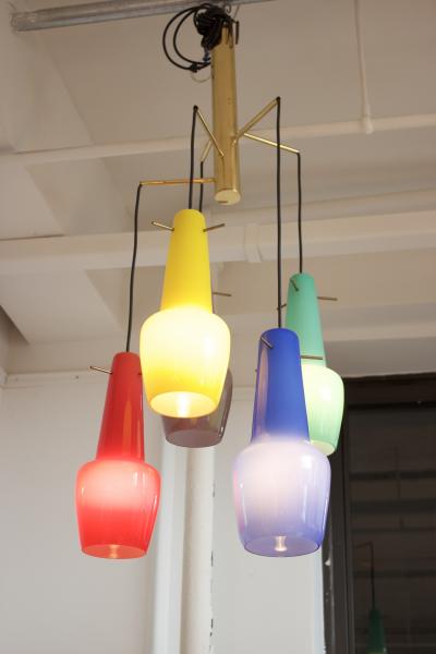  Stilnovo Five Light Chandelier by Stilnovo Made in Italy