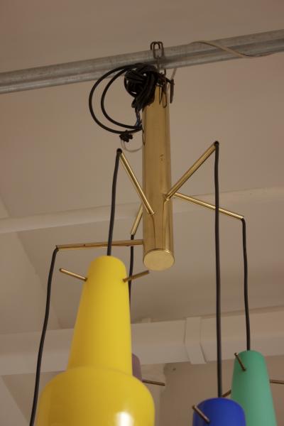  Stilnovo Five Light Chandelier by Stilnovo Made in Italy