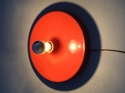  Stilnovo German Fire Red Disk Flush Mount Lights