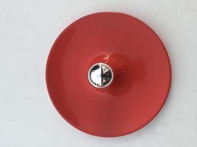  Stilnovo German Fire Red Disk Flush Mount Lights