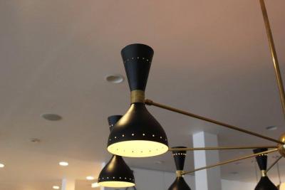  Stilnovo Gigantic Stilnovo Style Chandelier