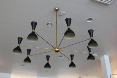  Stilnovo Gigantic Stilnovo Style Chandelier