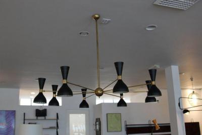 Stilnovo Gigantic Stilnovo Style Chandelier