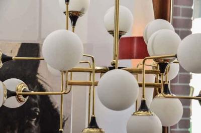  Stilnovo Grand Scale Chandelier in Stilnovo Style
