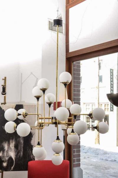  Stilnovo Grand Scale Chandelier in Stilnovo Style