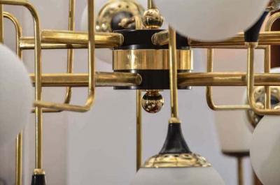  Stilnovo Grand Scale Chandelier in Stilnovo Style