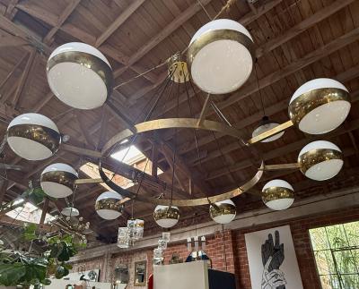  Stilnovo Italian Chandelier by Stilnovo 10 lights