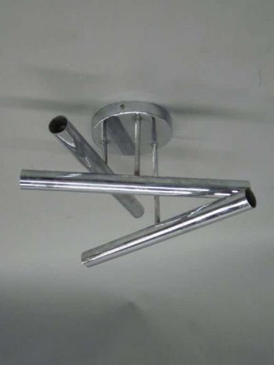  Stilnovo Italian Mid Century Modern Flush Mount Fixture in Nickel by Stilnovo