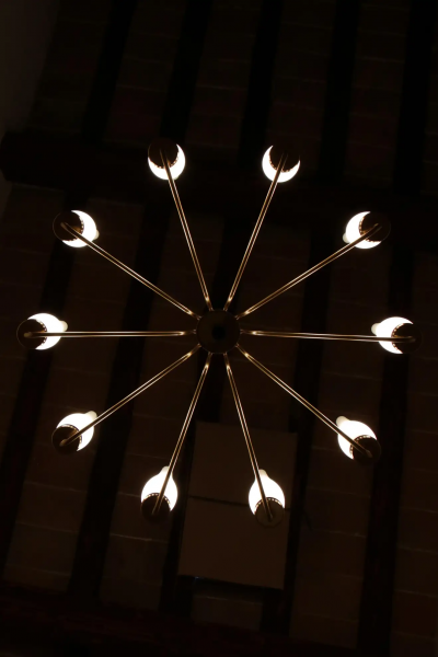  Stilnovo Italian Mid Century Modern Ten Lights Chandelier Attributer to Stilnovo 1950s