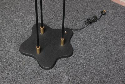  Stilnovo Italian Modernist Three Fixture Glass Brass and Metal Floor Lamp by Stilnovo